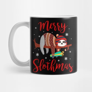 Merry Slothmas Sloth In Santa Hat Christmas Gift Mug